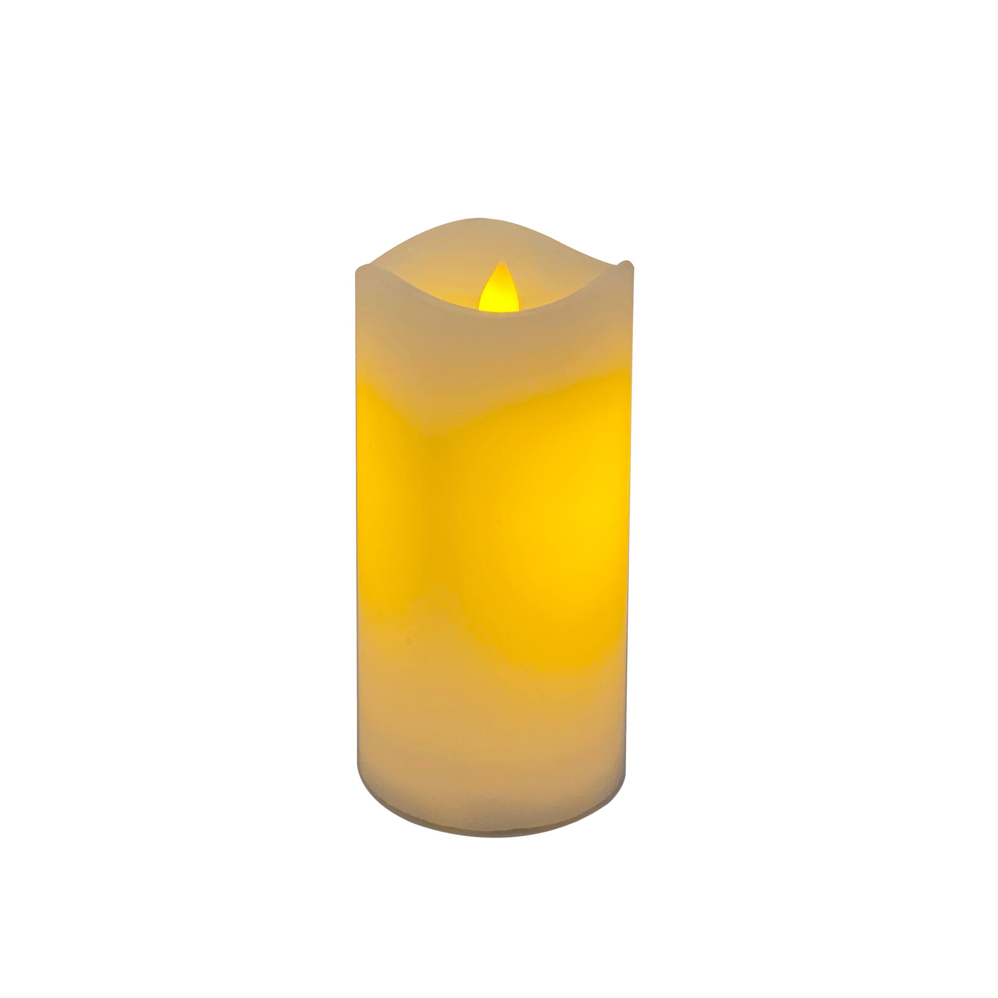 6 Pack: White Glowing Flame LED Wax Pillar Candle by Ashland